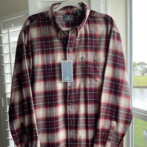 NWT G.H. Bass & Co. Men’s Plaid Flannel Button Down, Size XL, Super Soft